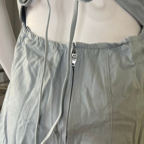 Washed Cotton Jumpsuit in Light Denim - Picture 13 of 16